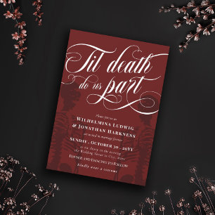 Invitation Red Til Death Do Us Part Skeleton Goth Mariage