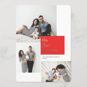 Invitation Red Tis the Season Gold Foil