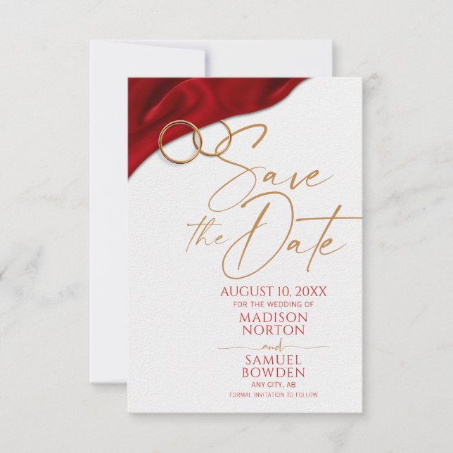 Invitation Red Velvet Sauvegarder la Date (Devant)