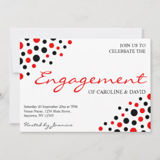 Invitation Red White Black