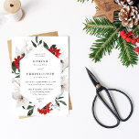 Invitation Red & White Christmas Floral Wedding<br><div class="desc">Send your guests a beautiful wedding invitation with your beautiful Red & White Christmas Floral Wedding Invitations.</div>