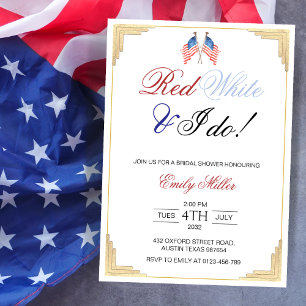 Invitation Red White et I Do USA Fête des mariées patriotique