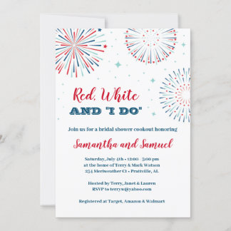 Invitation Red, White et moi faisons l'invitation de douche n