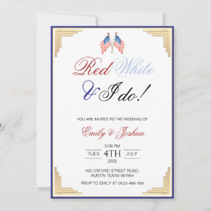 Invitation Red White et moi faisons Mariage patriotique améri