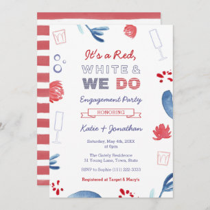 Invitation Red White Et Nous Faisons Co-ed Shower Engagement