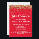 Invitation Red White & Gold Parties scintillant 40e Anniversa<br><div class="desc">Red White Gold Parties scintillant Invitation, 40e invitation de fête d'anniversaire Quarante, Fêtons digitaux Any Age, Téléchargement instantané Cinquante soixante-dix, Personnalisé 21e 50e 70e, Élégant Milestone modèle texte évite, Personnalisé 18e Glam Golden Confetti, Calligraphie adulte Moderne Stylish script, Chendic trendic Très simple pour elle, fête de maman, fille de Bling...</div>