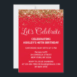 Invitation Red White & Gold Parties scintillant 40e Anniversa<br><div class="desc">Red White Gold Parties scintillant Invitation, 40e invitation de fête d'anniversaire Quarante, Fêtons digitaux Any Age, Téléchargement instantané Cinquante soixante-dix, Personnalisé 21e 50e 70e, Élégant Milestone modèle texte évite, Personnalisé 18e Glam Golden Confetti, Calligraphie adulte Moderne Stylish script, Chendic trendic Très simple pour elle, fête de maman, fille de Bling...</div>