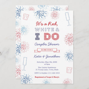 Invitation Red White & I Do Couples Wedding shower Party
