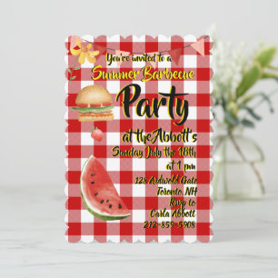 Invitation Red & White Summer Party