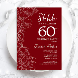 Invitation Red White Surprise 60e anniversaire