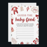 Invitation Red Winter Christmas Guess the Baby Food Game<br><div class="desc">Red Winter Christmas Guess the Baby Food Game</div>