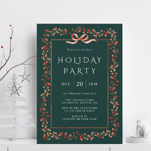 Invitation Red Winterberry Frère de vacances Green