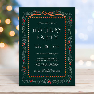 Invitation Red Winterberry Frère de vacances Green