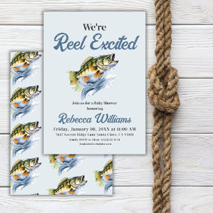Invitation Reel Excitée - Little Fisherman Baby shower