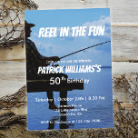 Invitation Reel in the Fun Sunset Fisherman 50e anniversaire<br><div class="desc">Donnez le ton pour une fête de 50 ans remplie de loisirs et de sérénité avec notre carte d'invitation exclusive "Reel in the fun". Le graphique pittoresque d'un lac au coucher du soleil, jumelé à la silhouette d'un pêcheur dévoué, saisit l'essence du passe-temps bien-aimé de la personne d'anniversaire. Il est...</div>