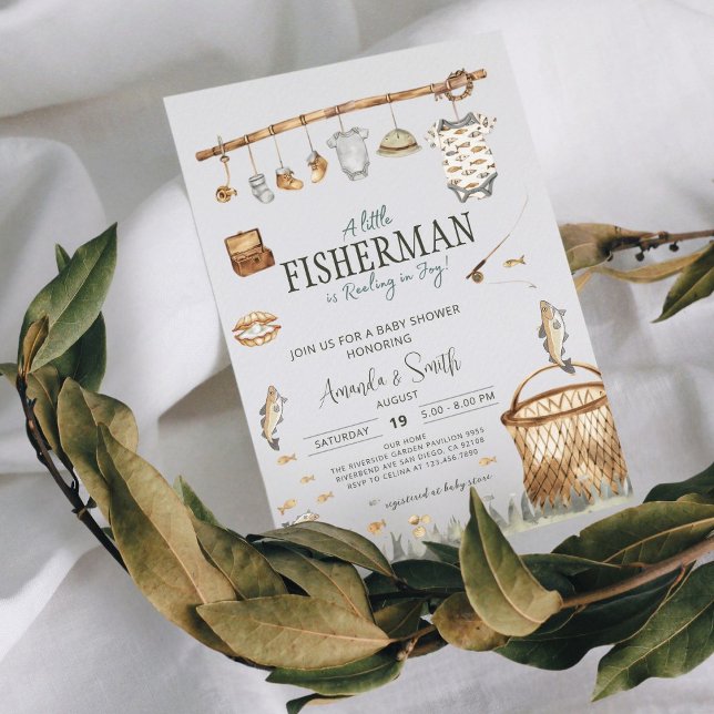 Invitation Reeling In Joy Fishing Baby shower Garçon (Créateur téléchargé)