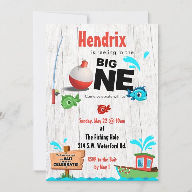 Invitation Reeling in the BIG One ! Premier anniversaire (Devant)