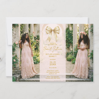 Invitation Refined Blush Pink Twins Sweet 16 Coquette TMF26