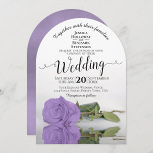 Invitation Reflet Lavande violet Rose Élégant mariage