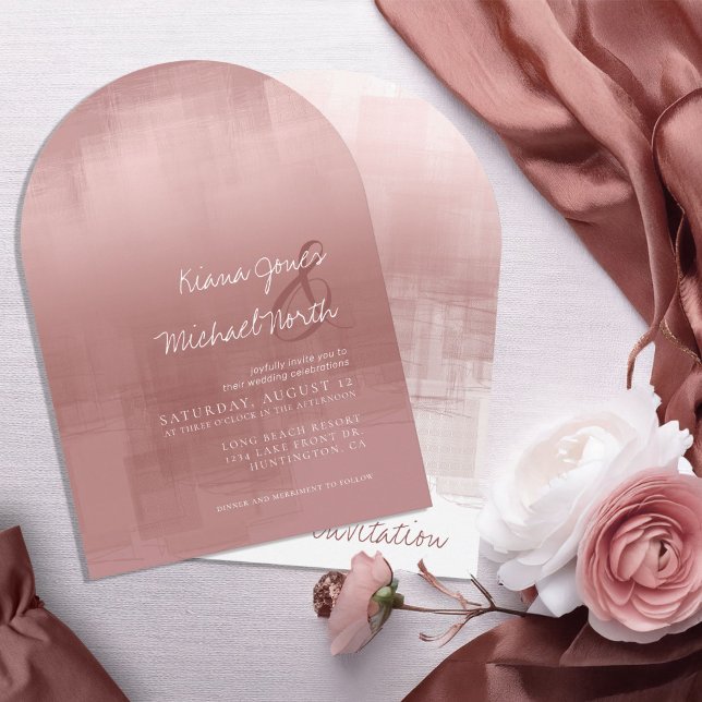 Invitation Réflexions aquarelle Arc Rose de cannelle ID774 (Créateur téléchargé)