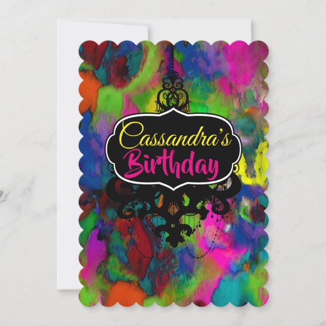 Invitation Réflexions colorées (Plus d'options) - RSVP / (Devant)