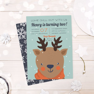 Invitation Refroidissement   Winter Reindeer Anniversaire Par