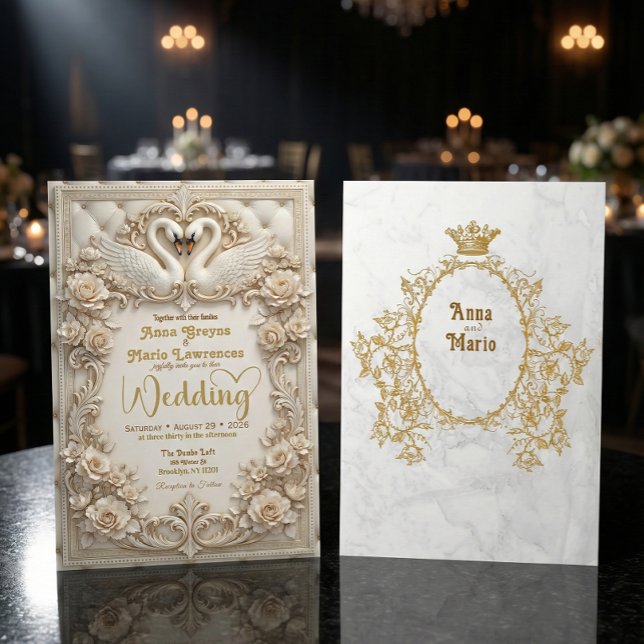 Invitation Regal Baroque Gold Filigree Crest Formal Wedding (Créateur téléchargé)