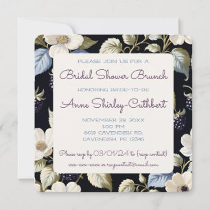 Invitation Regal Blackberry Blooms Fête des mariées Brunch