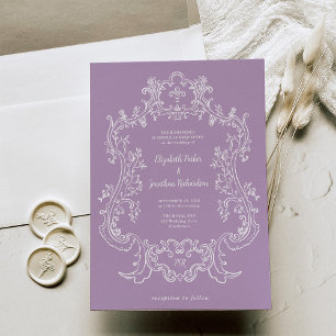 Invitation Regal Lavender Purple   Baroque Frame Mariage