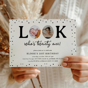 Invitation Regard Amusant Qui a 21 ans 2 x photo 21e Annivers