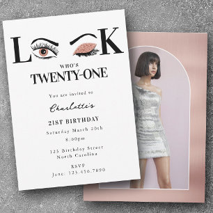 Invitation Regard d'anniversaire pour les 21 ans Regardez qui