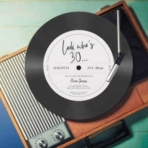 Invitation Regard rétro vinyle qui a 30 ans, 30e anniversaire