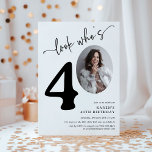 Invitation Regarde qui a 40 ans ! Photo moderne 40e anniversa<br><div class="desc">Fêtez le grand 4-0 en style avec nos Invitations de la fête "Look who's 40". Chaque invitation dispose d'une superbe police de serif en italique noir et d'un élégant script de calligraphie, dressé contre un arrière - plan blanc minimaliste. La pièce de résistance ? Une photo de l'étoile d'anniversaire en...</div>