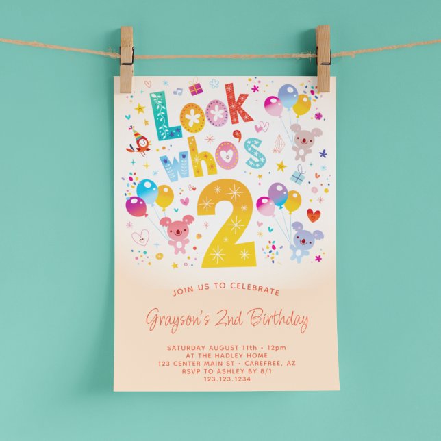 Invitation Regardez le 2ème anniversaire (Créateur téléchargé)