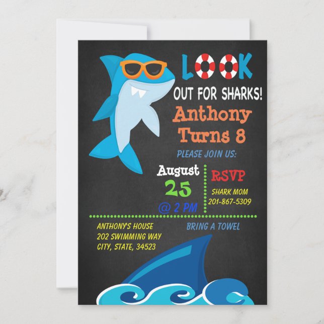 Invitation Regardez pour l'invitation d'anniversaire de (Devant)