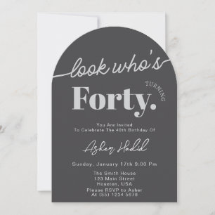 Invitation Regardez qui a 40 ans Photo simple moderne pour le