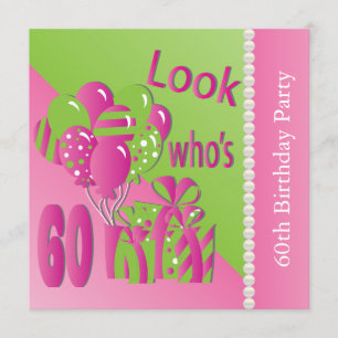 Invitation Regardez qui a 60 ans en rose - 60e anniversaire