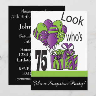 Invitation Regardez qui a 75 ans  75e anniversaire