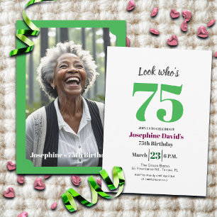 Invitation Regardez qui a 75 ans ! Photo de fête d'anniversai