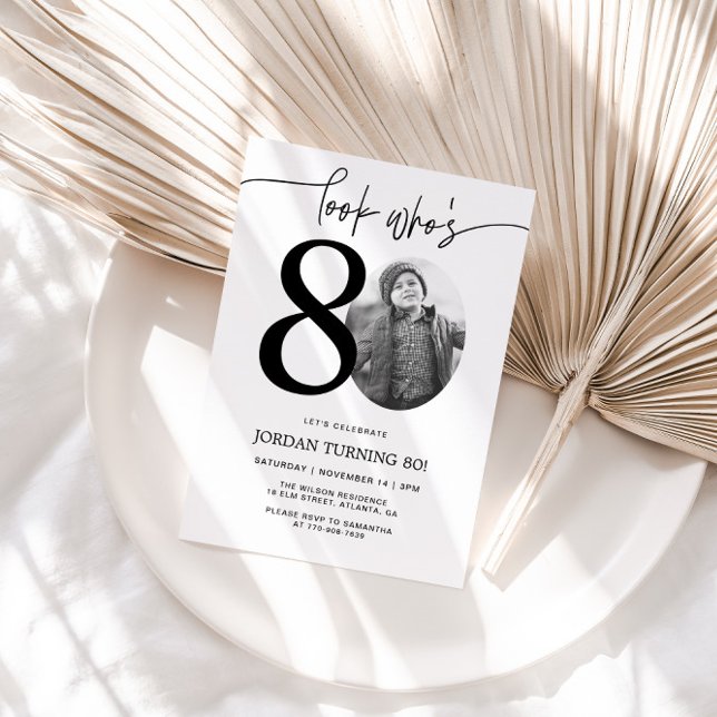 Invitation Regardez qui a 80 ans | Photo 80th Birthday Invita (Créateur téléchargé)