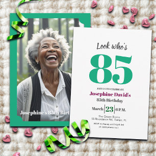 Invitation Regardez qui a 85 ans ! Photo de fête d'anniversai