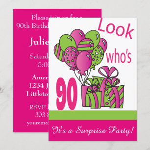 Invitation Regardez qui a 90 ans  90e anniversaire surprise