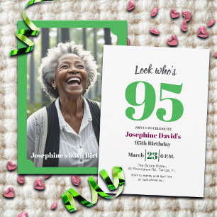 Invitation Regardez qui a 95 ans ! Photo de fête d'anniversai
