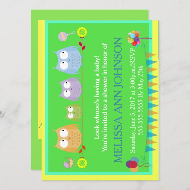 Invitation Regardez qui a un bébé ! (Devant / Derrière)