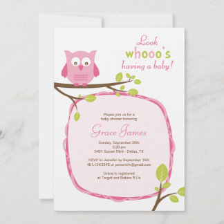 Invitation Regardez qui a un bébé - baby shower de chouette r