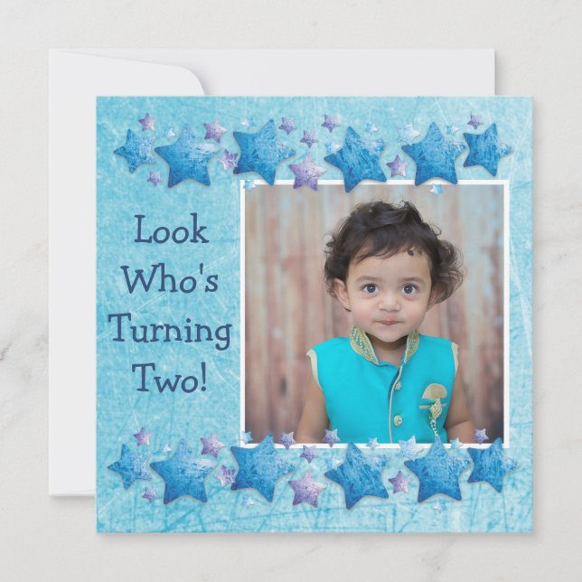 Invitation Regardez qui atteint le 2° anniversaire, première  (Devant)