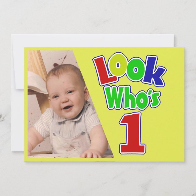 Invitation Regardez qui est 1/ Anniversaire (Devant)
