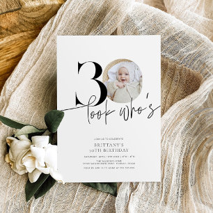 Invitation Regardez qui est 30 Photo simple moderne 30e anniv