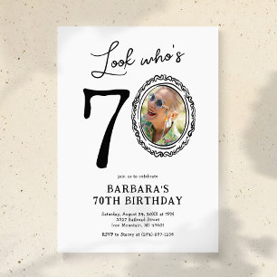 Invitation Regardez qui est 70 photo Anniversaire adulte