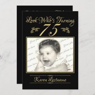 Invitation Regardez qui est 75 Photo Gold Black
